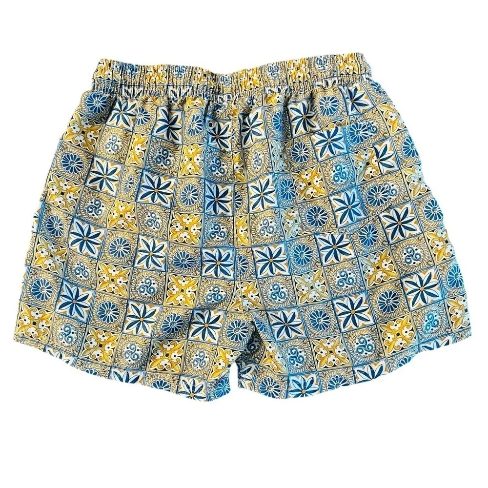 Origen Per Capri Blue & Yellow Swim Trunks Size XL NWOT